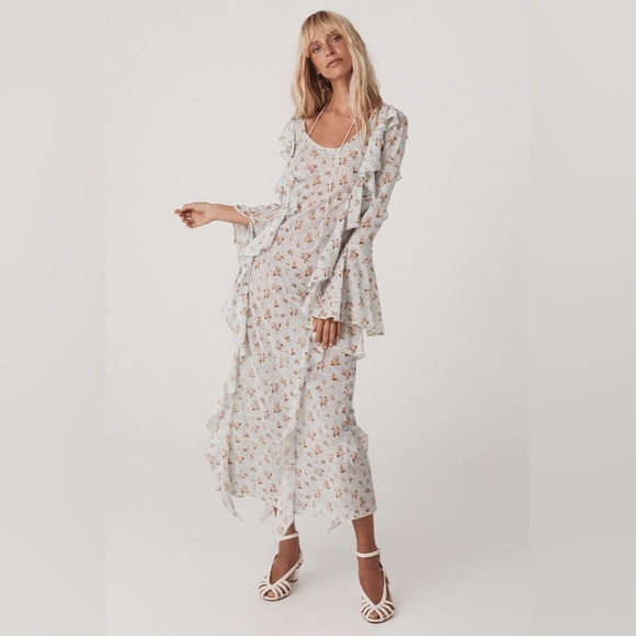 Spell Dresses & Skirts - Spell Fleur Frill Floral Ruffle Bias Maxi Dress